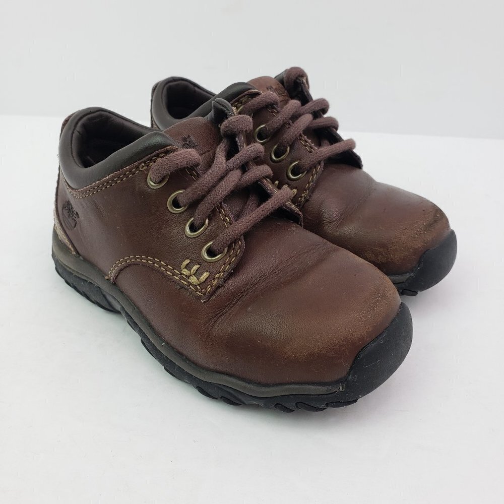 Timberland Baby Bot Size 7.5 Brown Leather Lace Up Casual Shoes 45832 0327